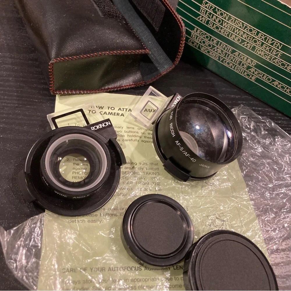 Vintage ROKINON AUXILIARY LENS SET FOR RICOH AF-5/AF-40